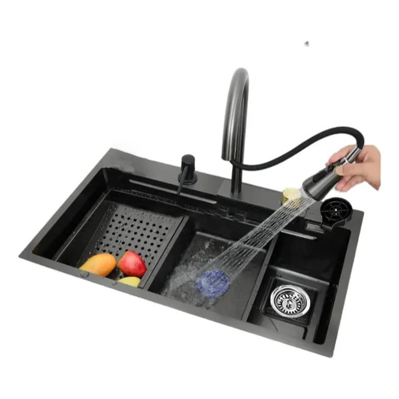 Cuba Pia De Cozinha Hongyu Aço Inoxidável 82x45 Cm PRETO