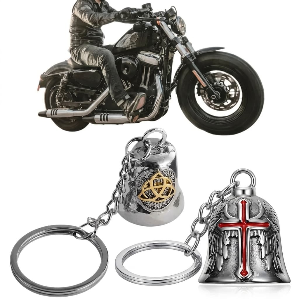 Guardião Bell - Sino de Proteção para Motociclistas com Nó Celta - Chaveiro