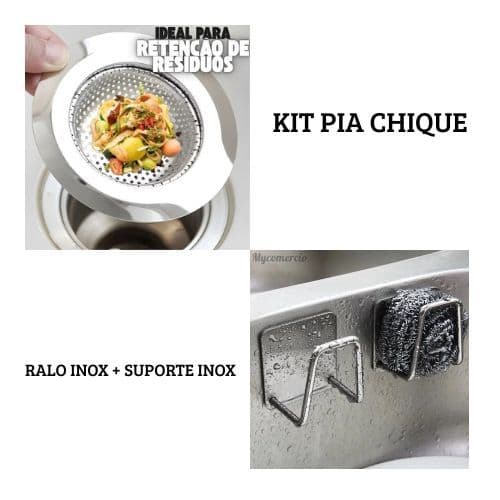 Ralo Para Pia Inox De Cozinha + Suporte Porta Esponja Aço inoxidável Multifuncional Armazenamento