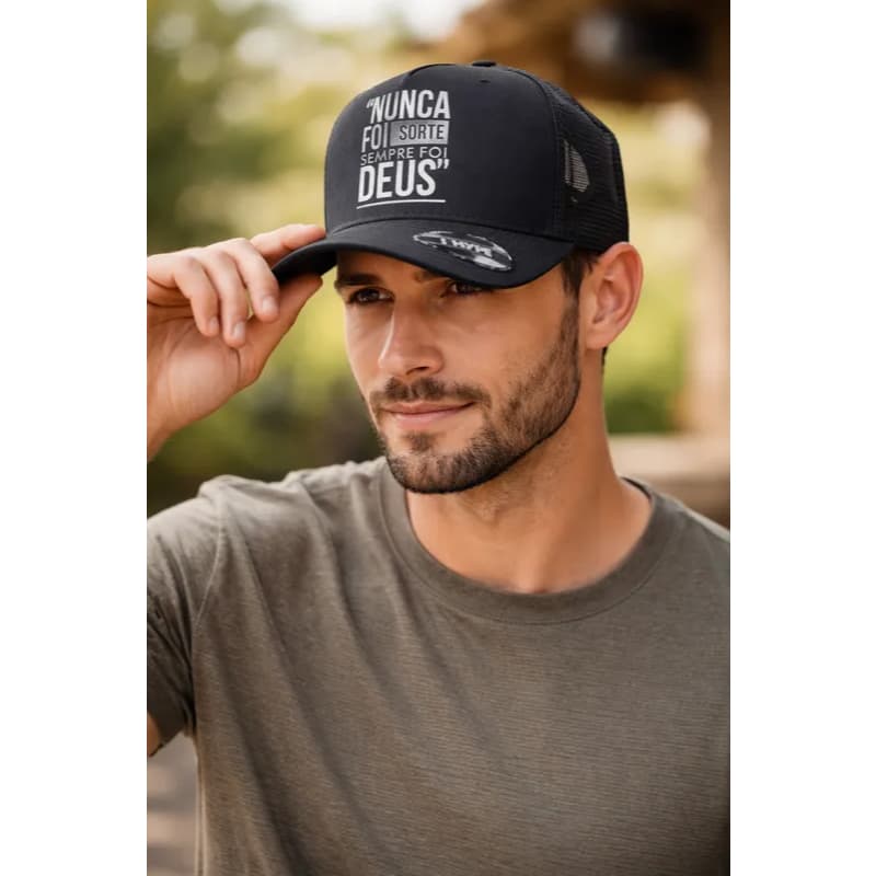 Boné Aba Curva Deus Fé Country Telinha Trucker Religioso Hype