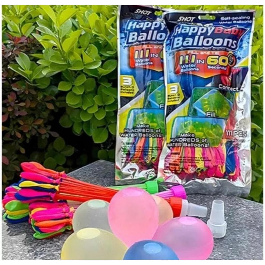 Kit de balões de água enche 111 unidades em 60 segundos.