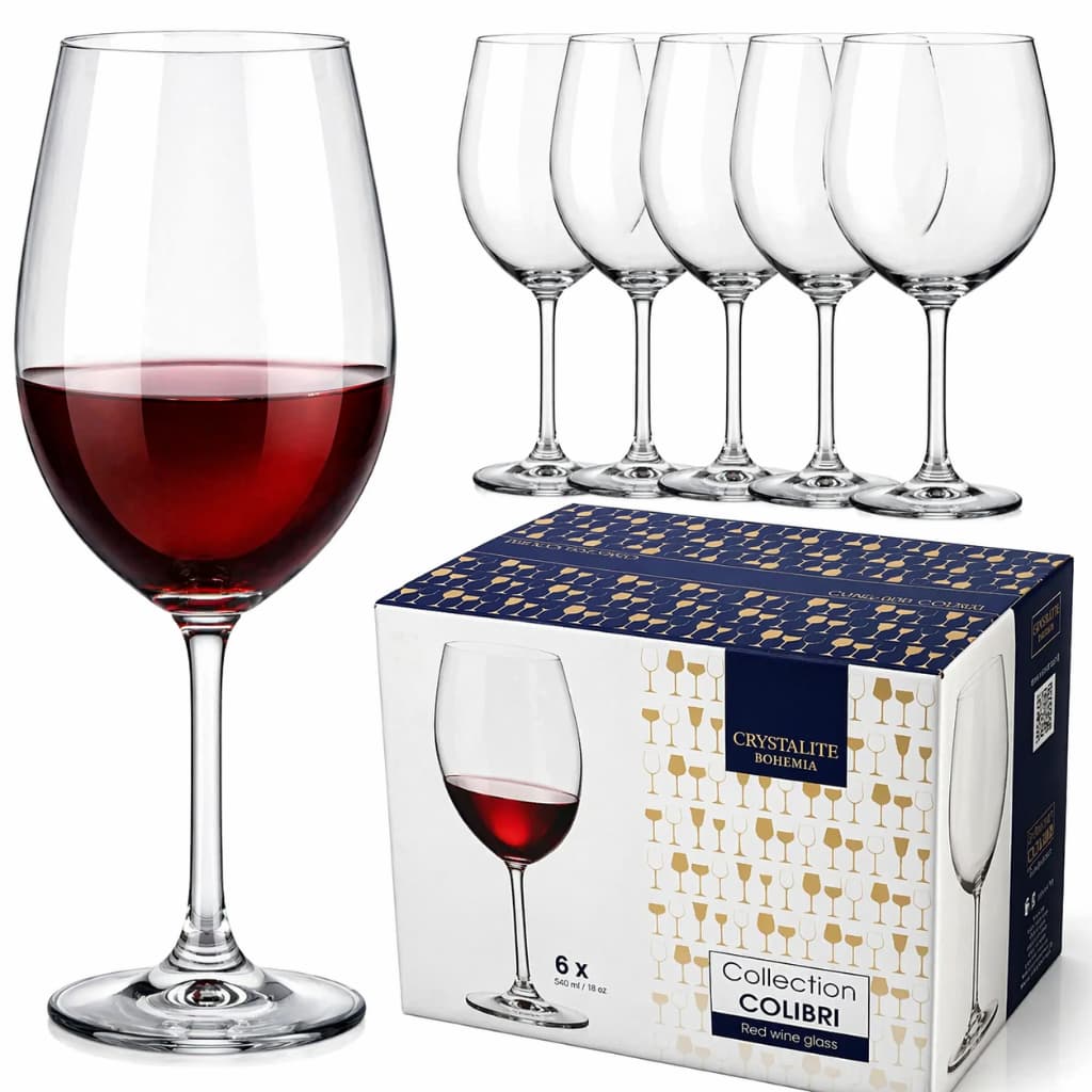 Jogo 6 Taças de Vinho Cristal Bohemia 580ml Taças Elegantes Premium