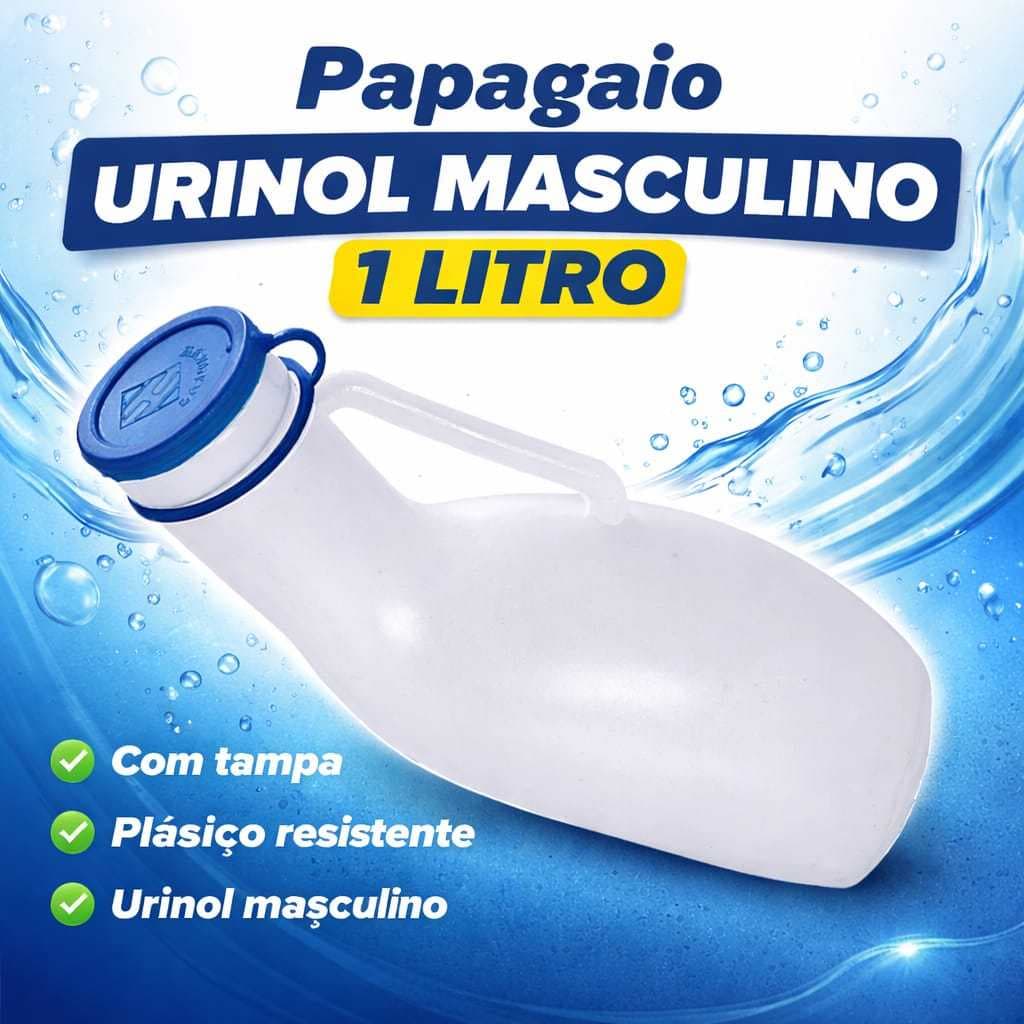 Papagaio Urinol Penico Uber Caminhoneiro 1 Litro P/Acamado Hospitalar Com tampa