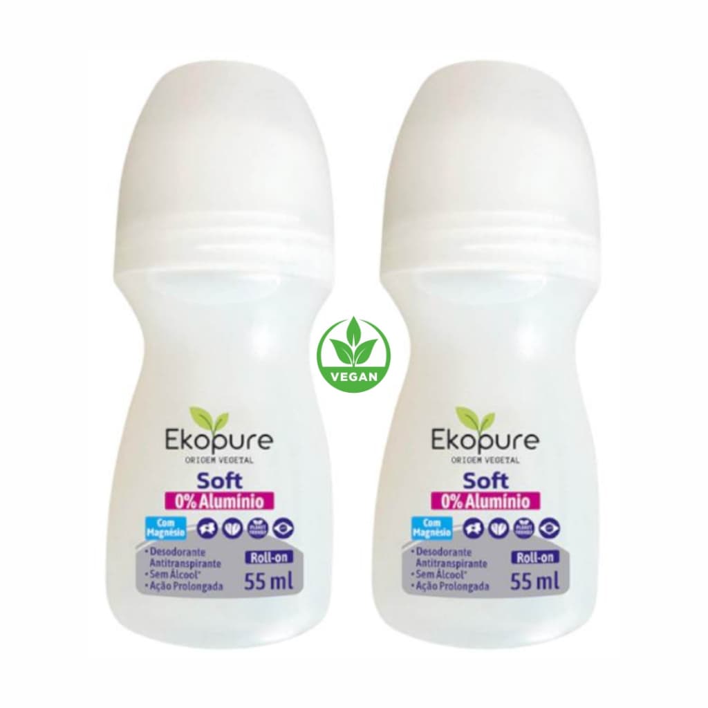 Kit 2 Desodorante Roll On Ekopure 55ml Vegano Promo
