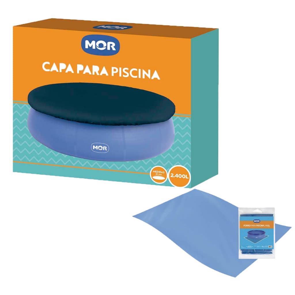 Kit Forro + Capa Para Piscina 2400 Litros Proteção Limpeza