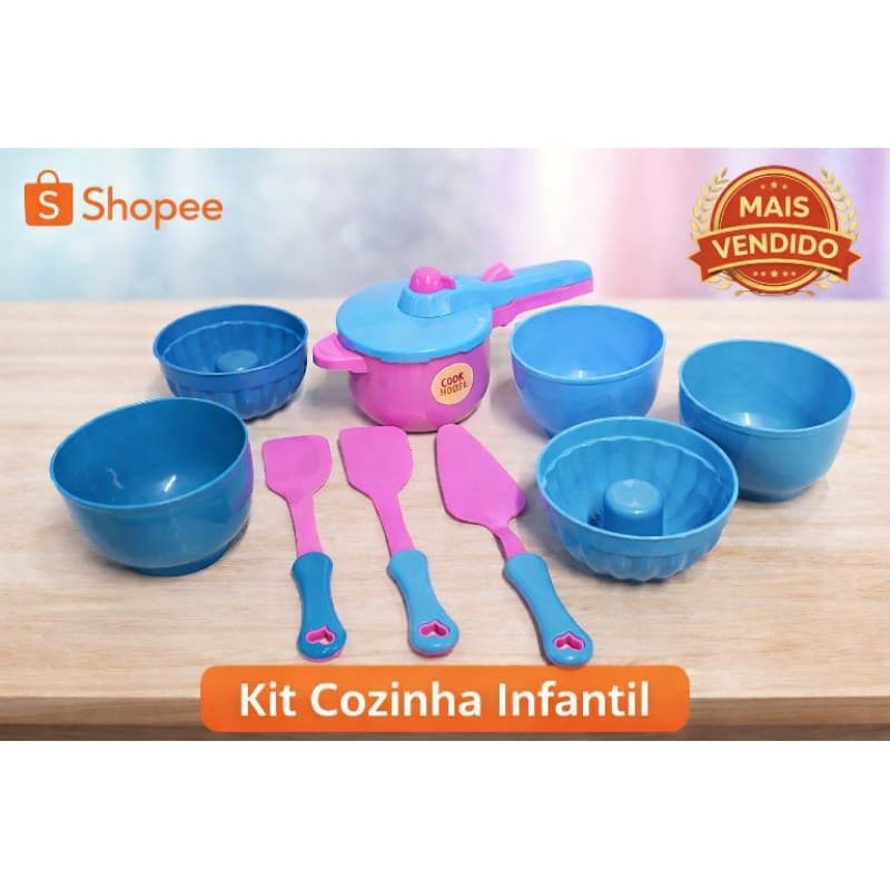 kit de Brinquedos Cozinha Infantil - Cozinha Infantil - 10 peças - Panelinhas Brinquedo