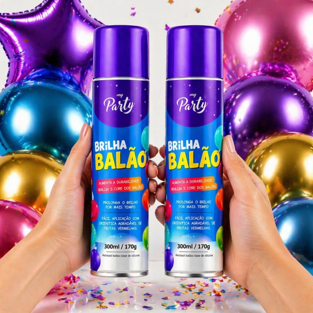 2 Und Brilha Balão Spray Brilho Intenso Bubble Realça Cores Decoração Festas