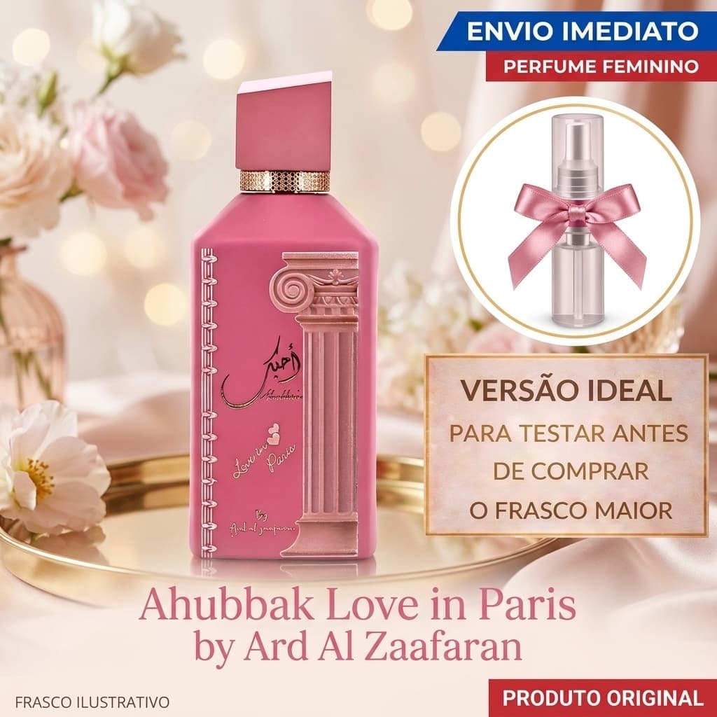 Perfume feminino Ahubbak Love in Paris de Ard Al Zaafaran - Perfume PRINCESA ROMÂNTICO MARSHMALLOW!
