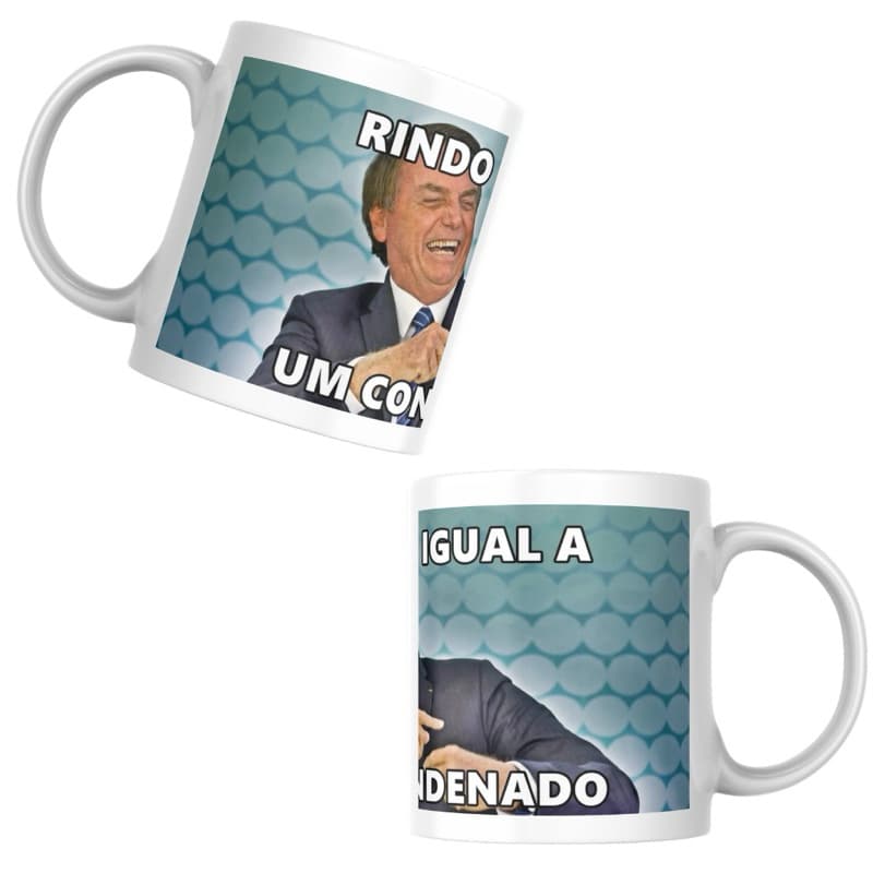 Caneca Meme Rindo Igual Condenado – Caneca Engraçada Presente Criativo