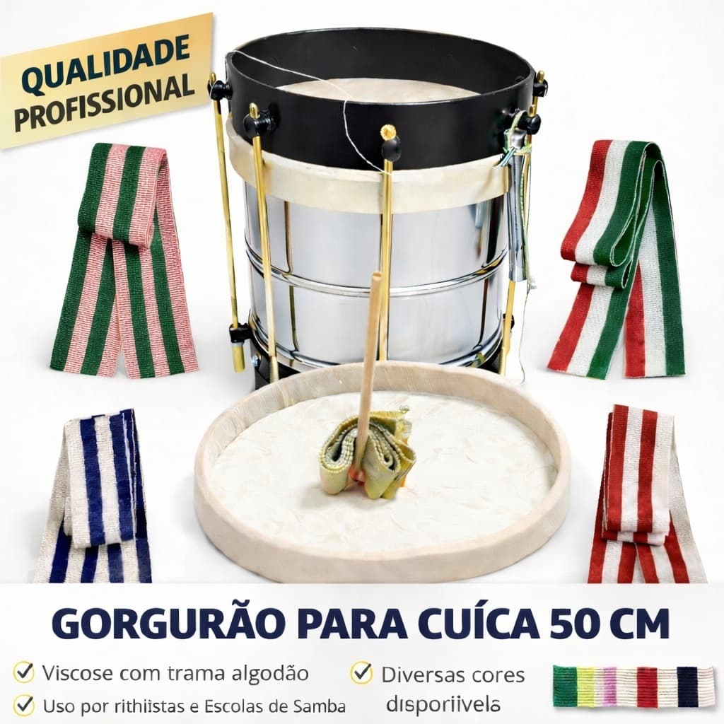 Gorgurão Para Cuíca 50 cm Profissional  Alta Qualidade