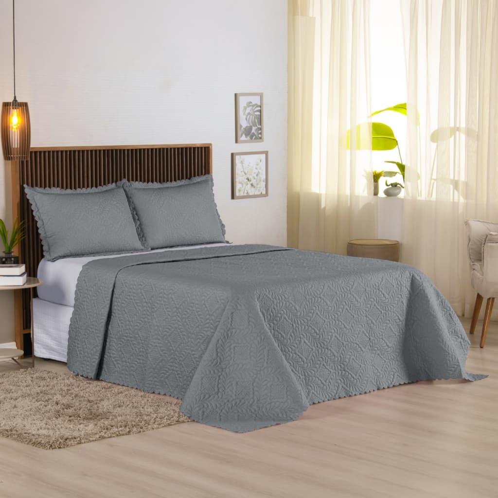 Kit Colcha Cobre Leito Com 3 Peças Casal Padrão 2,60m x 2,40m Lindas Cores Acabamento Ultrassônico.