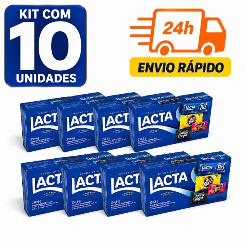 Kit 10 Caixas Bombom Lacta 250g Original | Chocolate Sortido Atacado Revenda | Envio Rápido Shopee Express