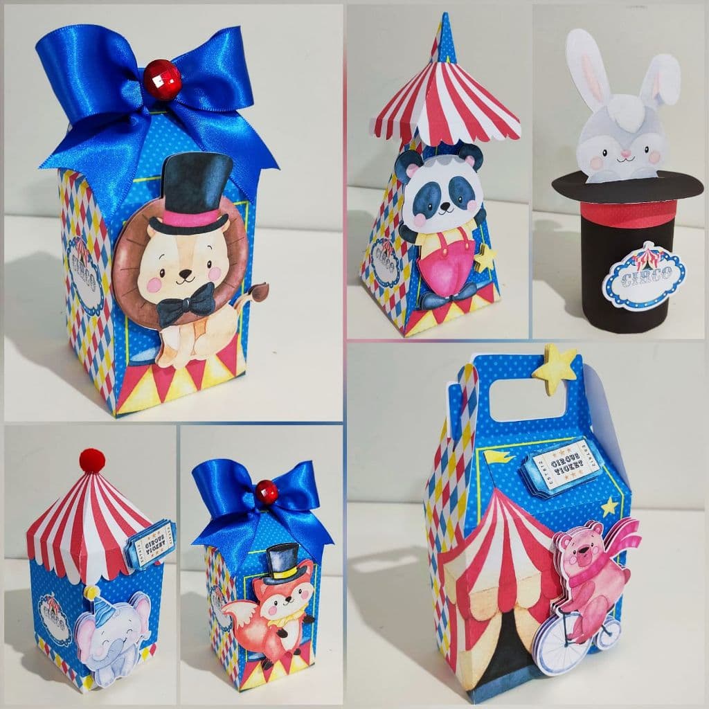 ✨ ENVIO RÁPIDO Kit Festa - Circo, azul, menino - Papelaria Personalizada - Lembrancinha de Festa