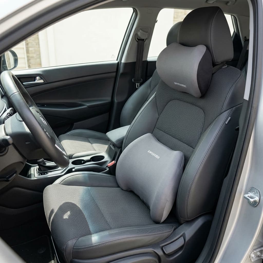 almofadas para carro motorista aplicativo banco do carro escritório lombar e nuca pescoço conforto