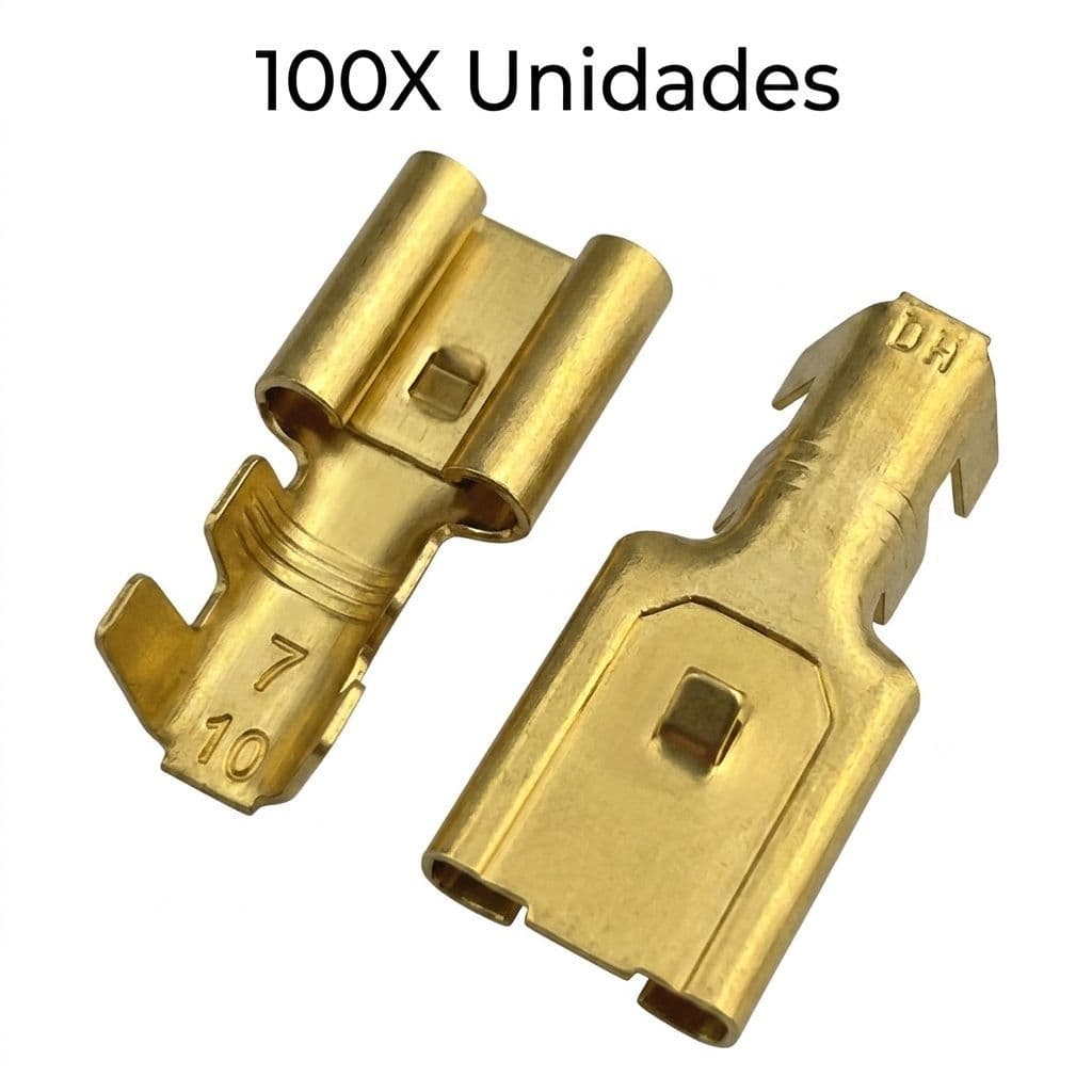 100X Terminal de Encaixe Fêmea 6,3mm (Pacote c/ 100 unidades) U04