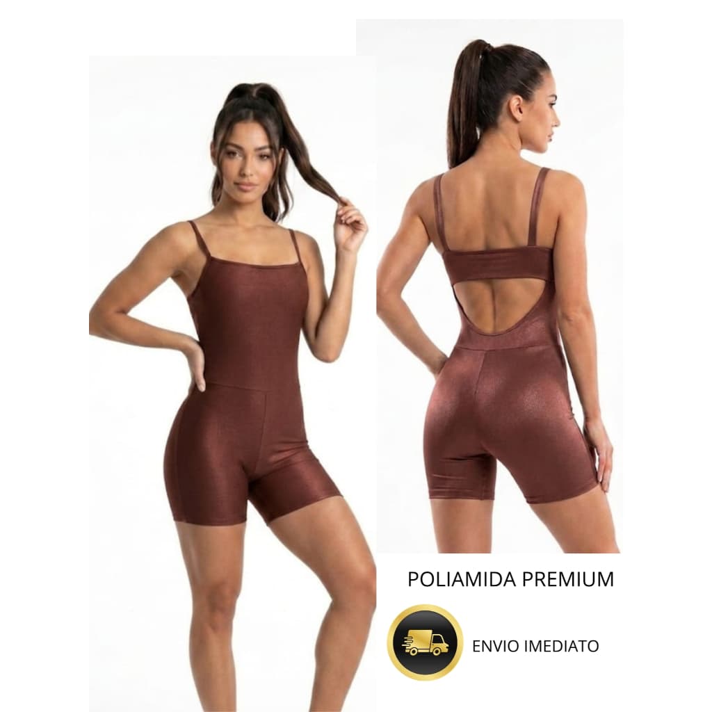 Macaquinho Fitness Alça Decote Costas Live Poliamida Zero Transparência Bojo Removível P ao GG