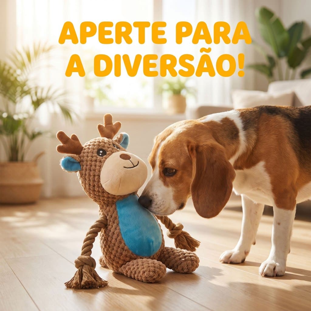 Brinquedo de Corda c/ Apito p/ Cães Tecido Pineapple Antiderrapante Corda Reforçada |Aperta Faz Som