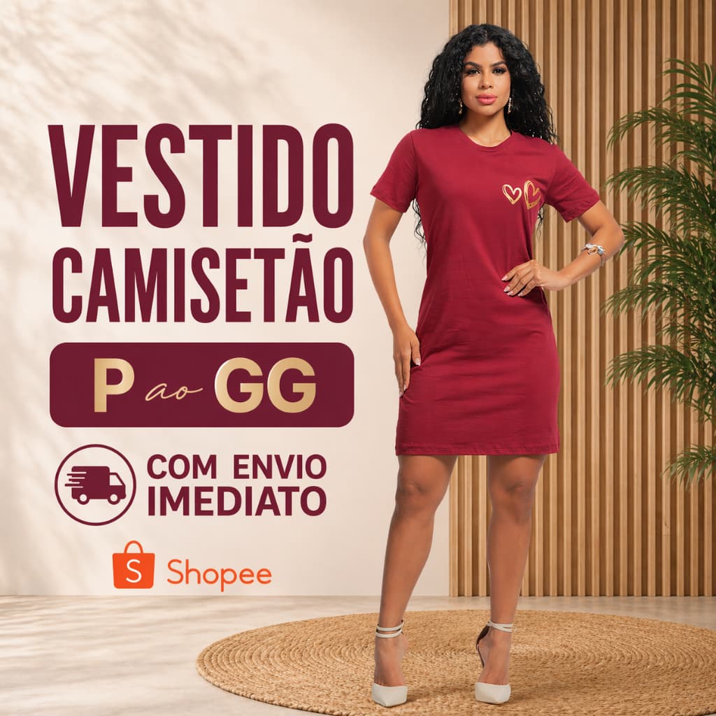 Vestido Feminino Curto Malha 100% Algodão Com Estampa Moderna Dia a Dia