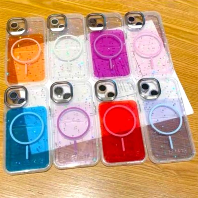 Capa Capinha iPhone com MagSafe Glitter Transparente Anti Impacto – Para iPhone 11/12/13/14/15/16/17