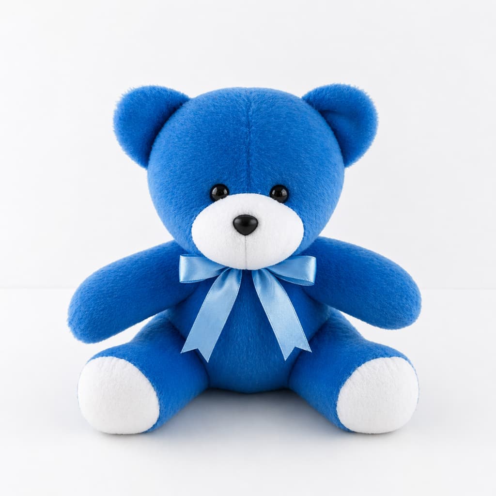 Urso De Pelúcia Azul com Laço Urso Para Presente e Cextas Pelúcia Romântico