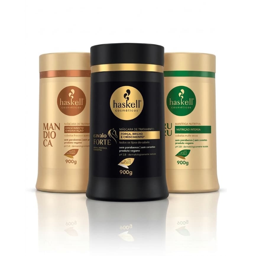 Kit Cronograma Capilar Haskell - Hidratação, Nutrição, Reconstrução (3x 900g)