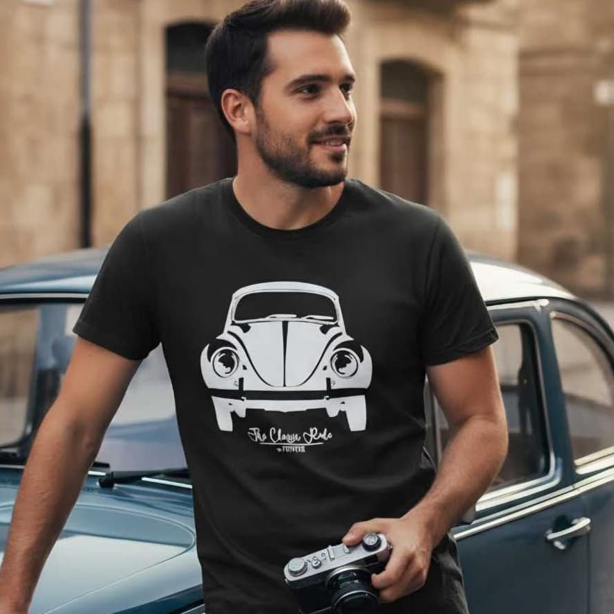 Camiseta Masculina Gola redonda Estampada Carro Fusca Retrô 100% Algodão de Qualidade Fuscão Volks