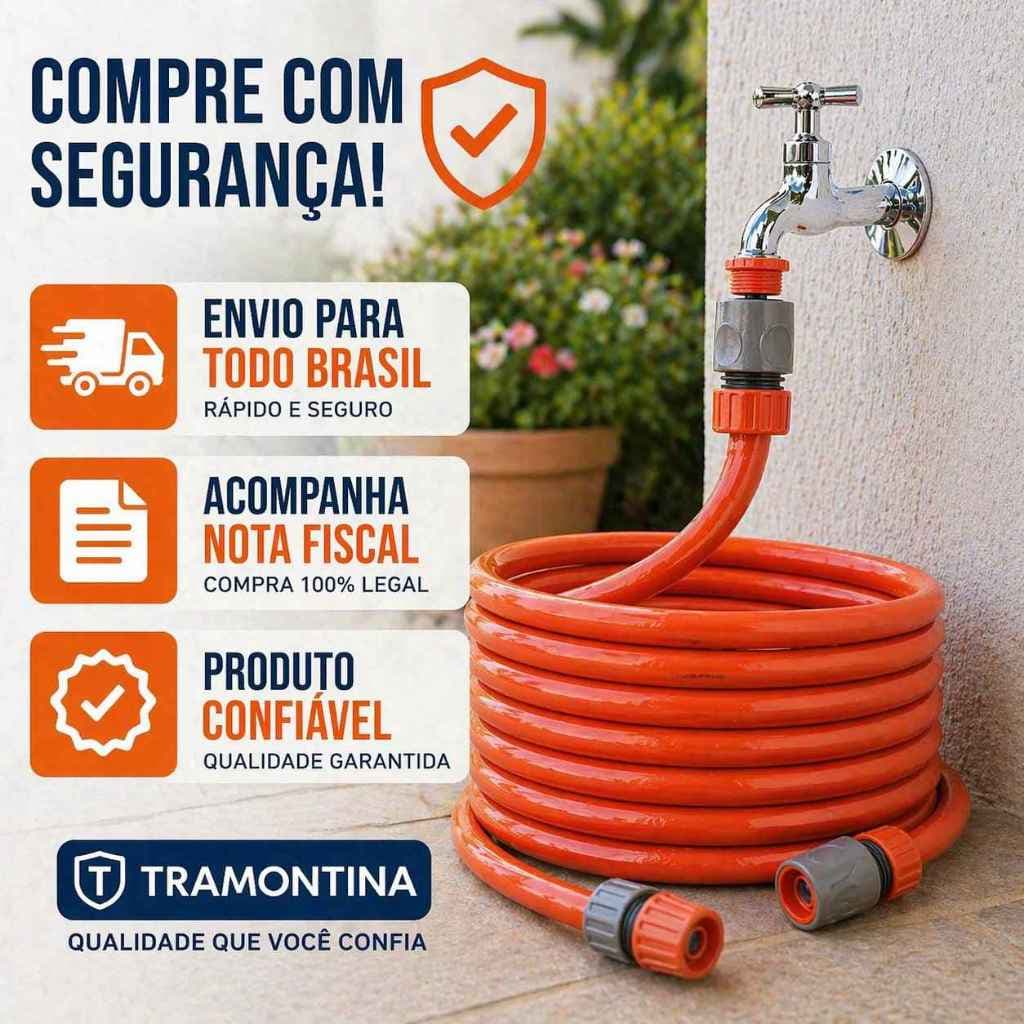 Mangueira de Jardim Rical Flex com Esguicho e Conector Rápido Flexível Anti-Torção