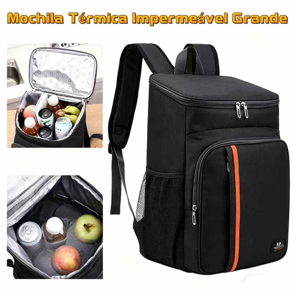 Mochila Cooler Térmica Impermeável Grande Capacidade para Manter Bebidas e Alimentos Quentes/Frios