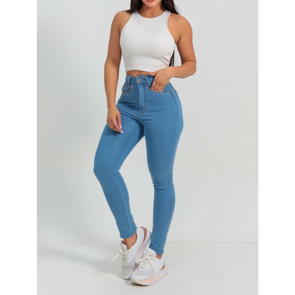 Calça Skinny jeans feminina Cintura Alta Que Modela o Bumbum com elastano Atacado