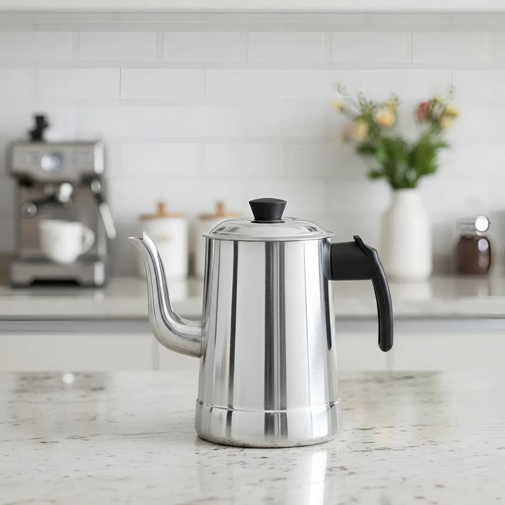 Bule Alumínio polido 2 Litros para Café Chá com Cabo Baquelite Anti-Chama