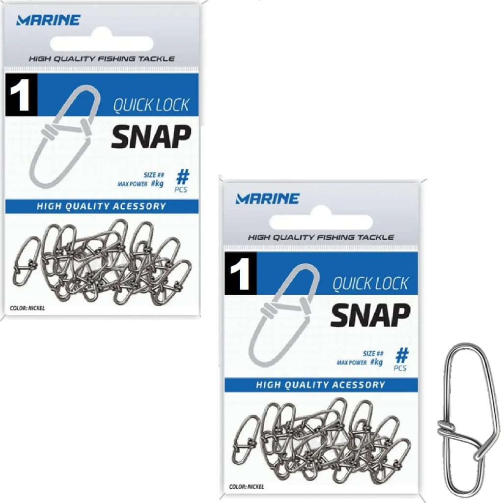Snap pesca quick lock #1 suporta 15kg Marine - kit 40 unid