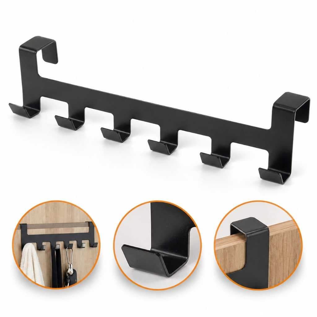 Suporte De Porta 6 Ganchos Roupas Organizador Multiuso RESISTENTE