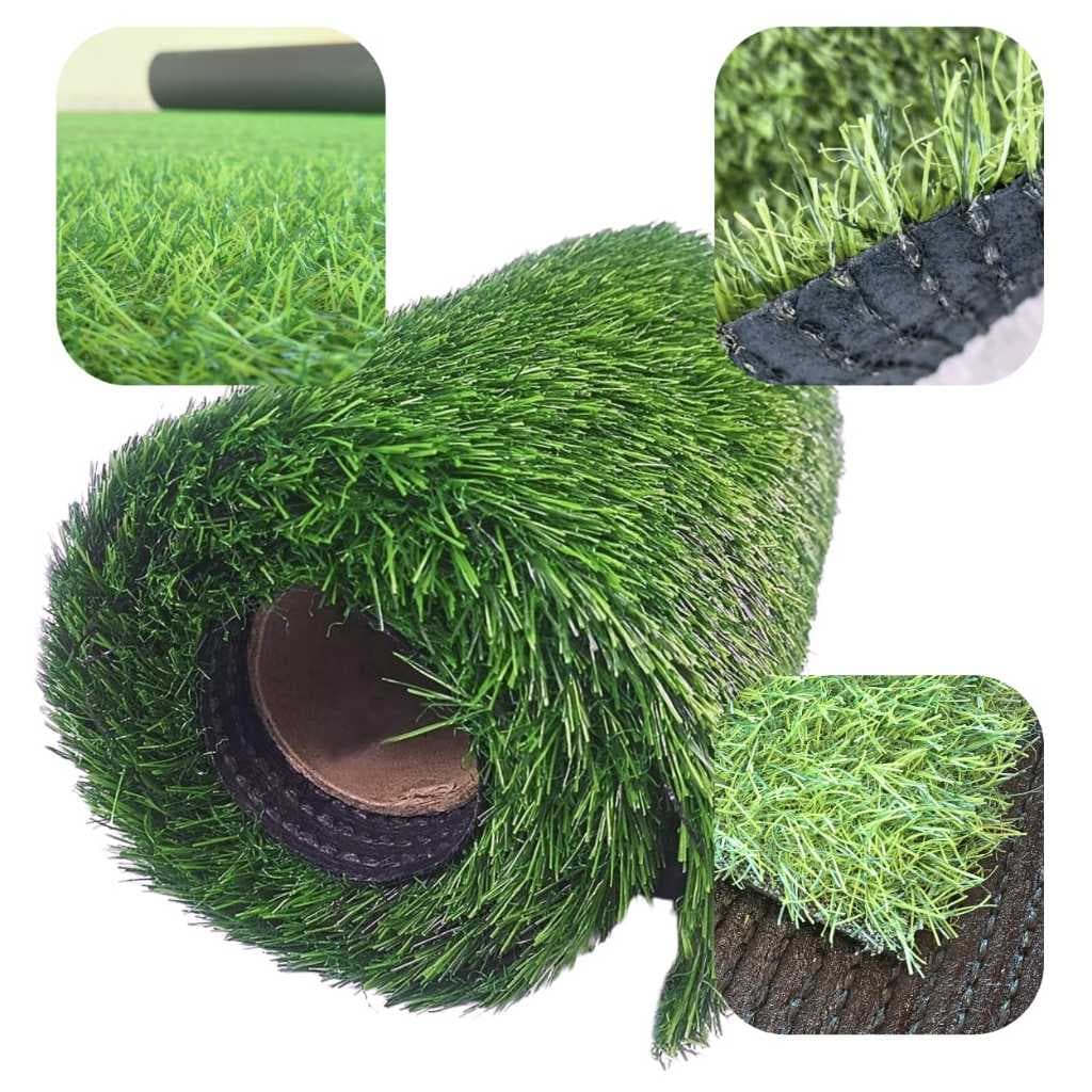 Grama Sintética Decorativa Esportiva 1 X 5m (5m2) 20mm Quintal Jardim Painel Parede Artificial Verde