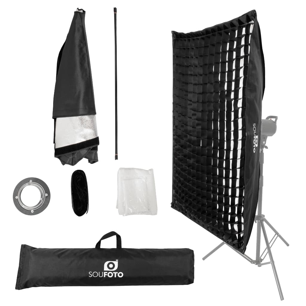 Softbox Retangular Bowens Colmeia 50x70 60x90 70x100 80x120 Luz Controlada Fotografia Profissional