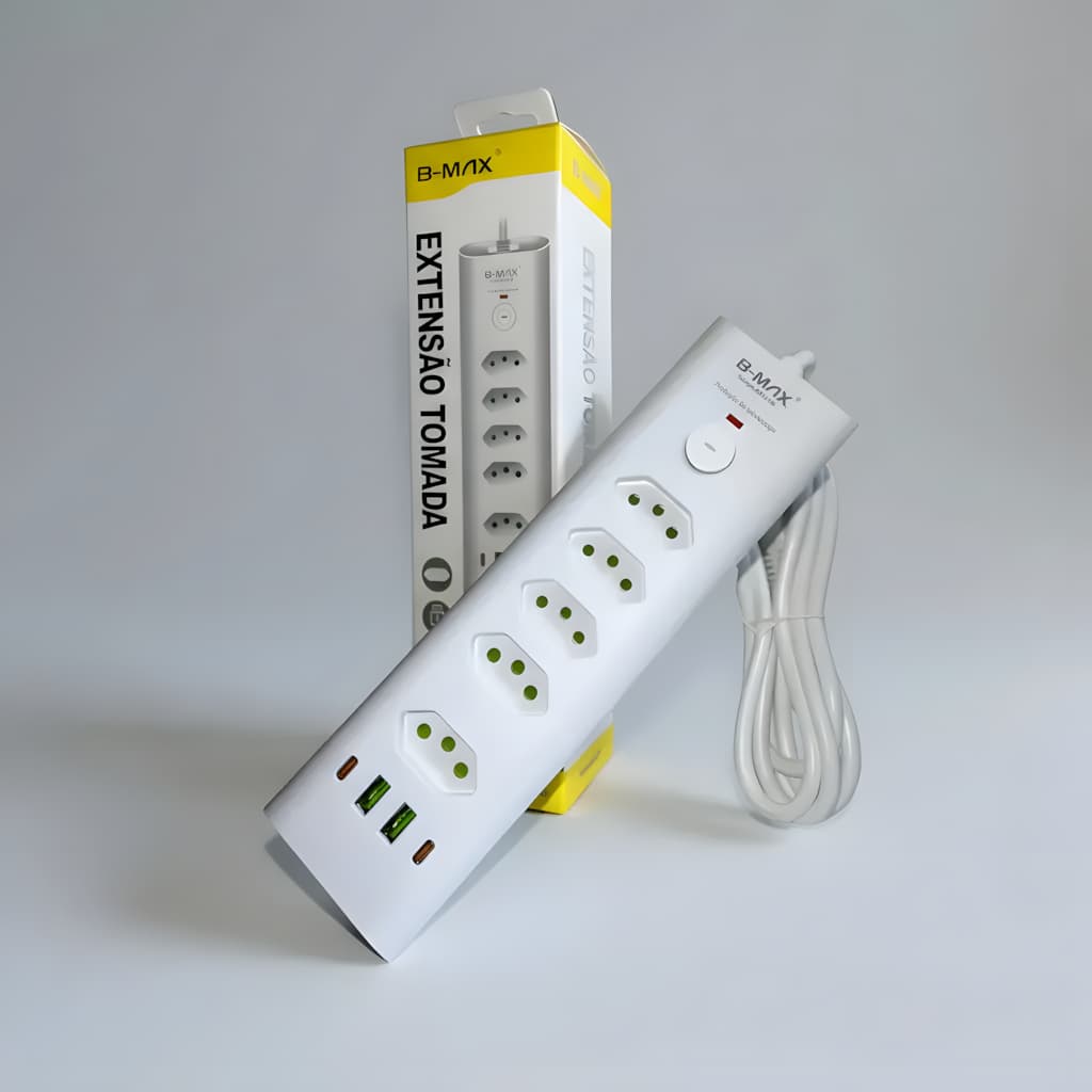 Régua Extensão 20a Filtro Linha 5 Tomadas 20 Amperes Usb Tipo-c