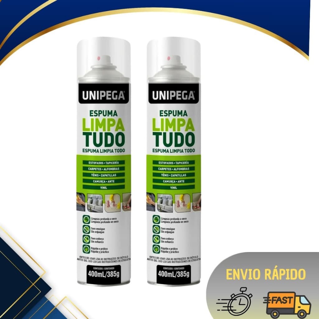 KIT 2 Limpa Tudo Unipega 400ml Multiuso Forte Remove Gordura Cola Envio Rápido