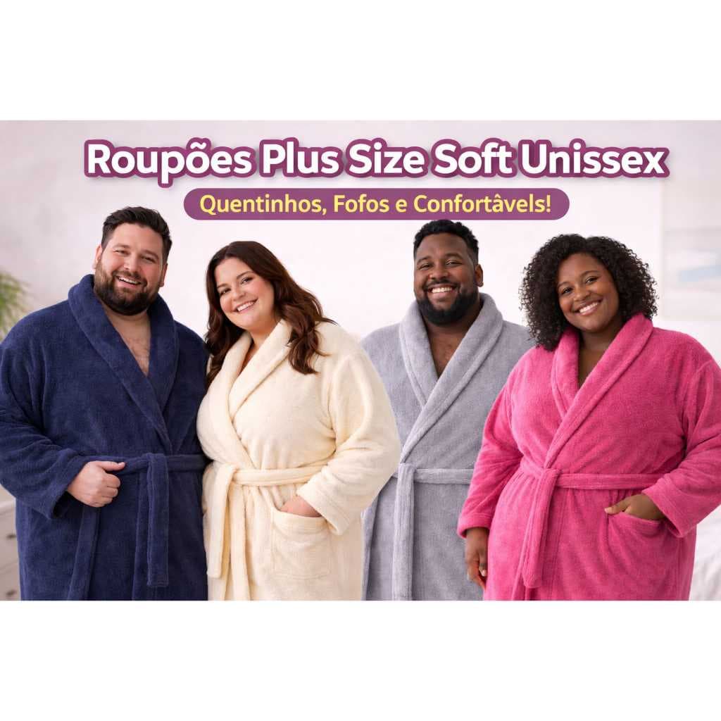 Roupão Plus Size Grande Microfibra Premium Macio Adulto Unissex