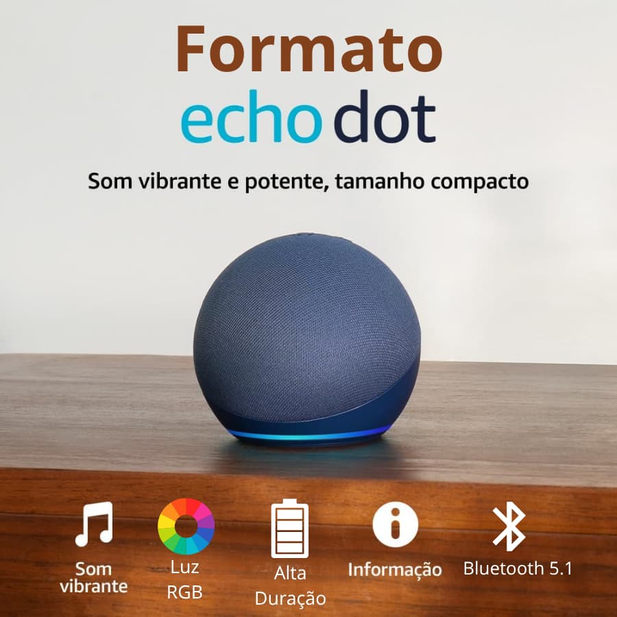Alaxe Echo Dot 5 Geração a Prova de Agua- Caixa de Som Bluetooth Som Potente Formato Echo Dot Smart Speaker Som Potente