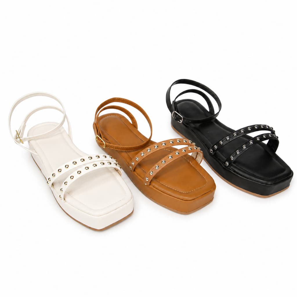 Sandália Flatform Feminina Leve Plataforma Bico Quadrado Conforto Antiderrapante Casual + Necessaire