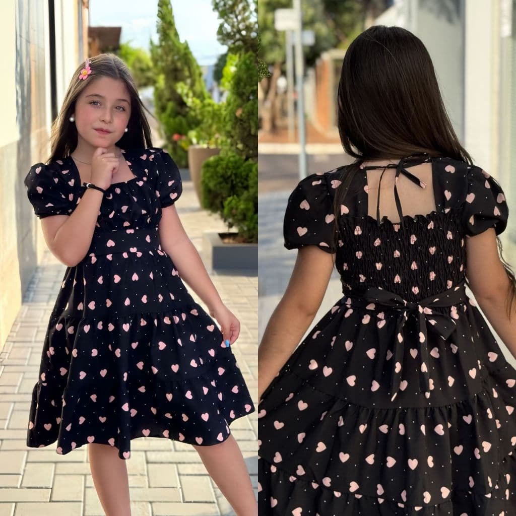 VESTIDO  MIDI INFANTO JUVENIL PARA MENINAS ELEGANTE  PRINCESA