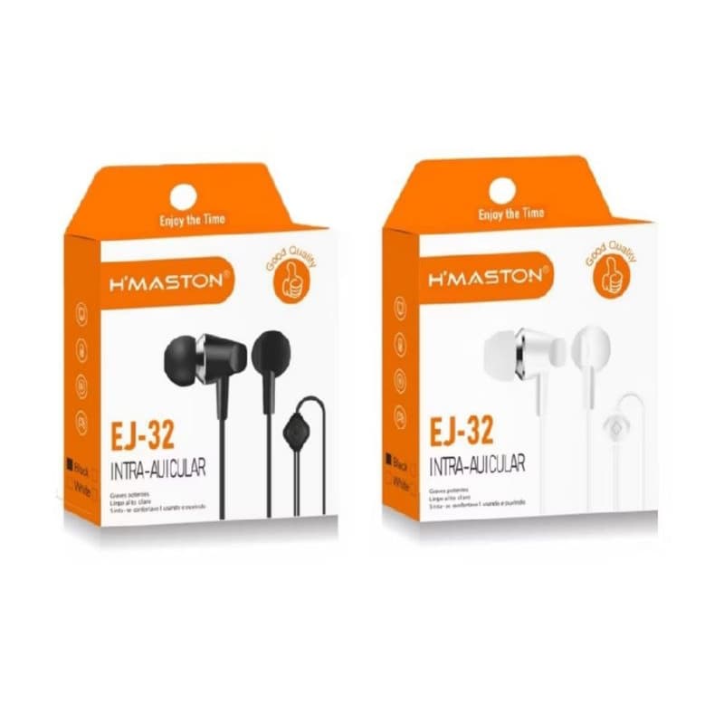 Fone de Ouvido H'maston EJ-32 Intra-auricular Com Microfone Graves Potentes - Original e Barato