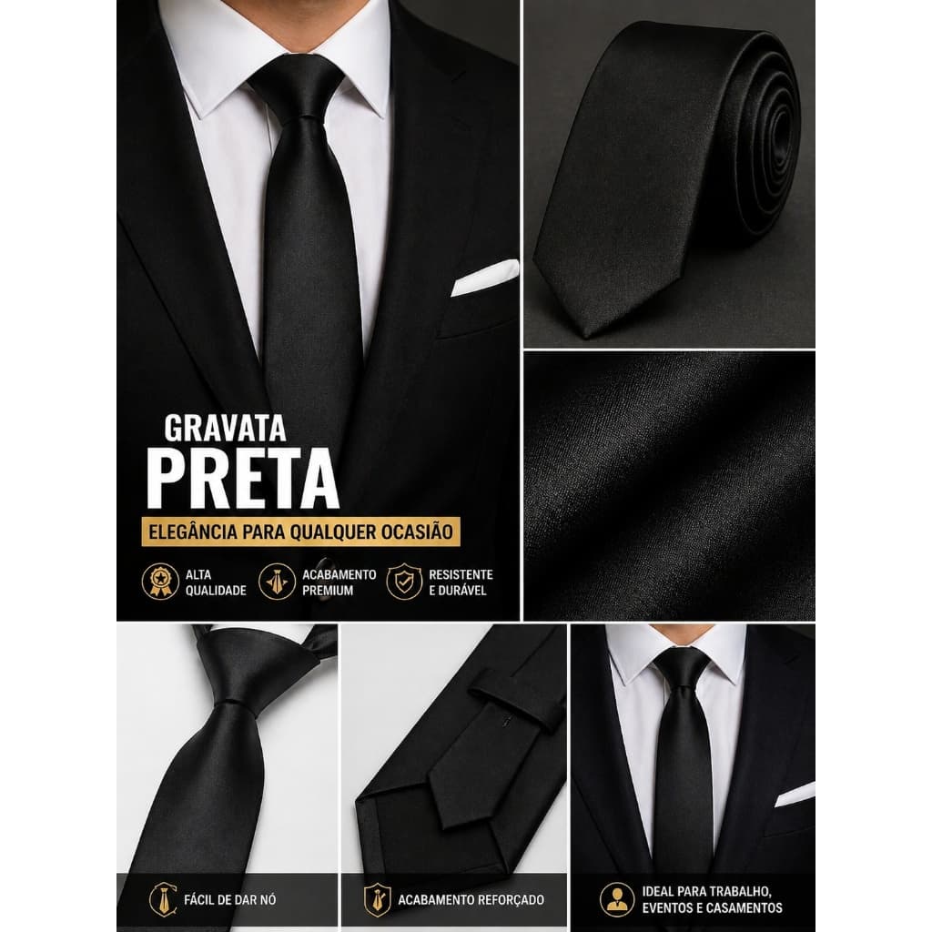 Gravata Masculina Slim Elegante | Tecido Premium | Várias Cores Disponíveis
