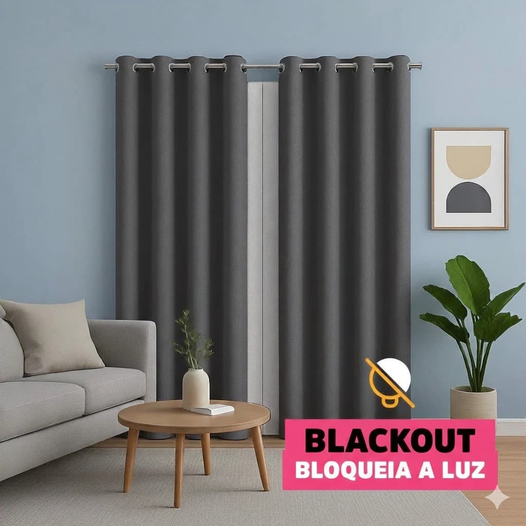 Cortina Blackout PVC 3,00m x 2,80m Blecaute 100% Corta Luz, Sala, Quarto, Cozinha Em Diversas Cores e Tamanhos