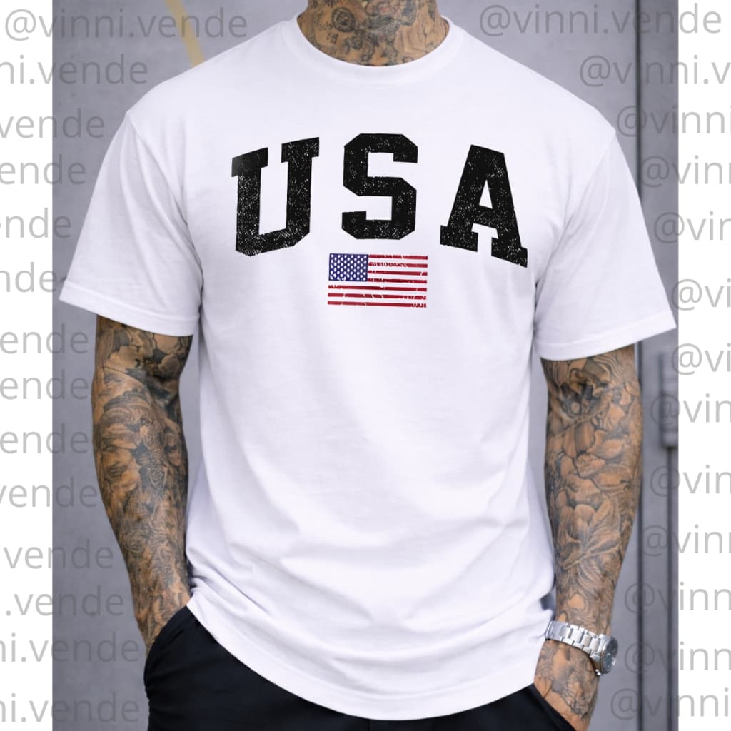Camiseta Masculina USA Luxo Estilo Gringo Streetwear Estados Unidos Algodão Premium