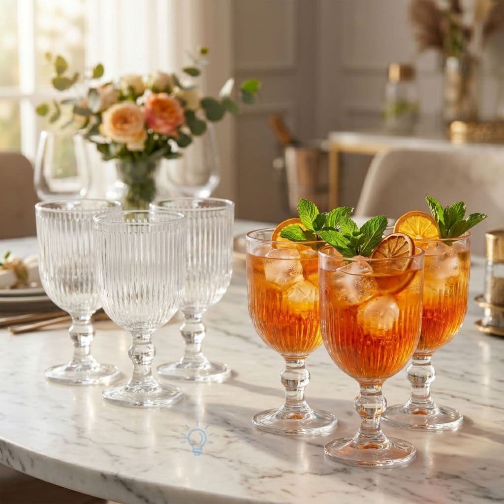 Conjunto 6 Taças Vidro Athens 380ml Água Suco Drink Mesa Posta Luxo Dia das Mães Copa 2026 Premium