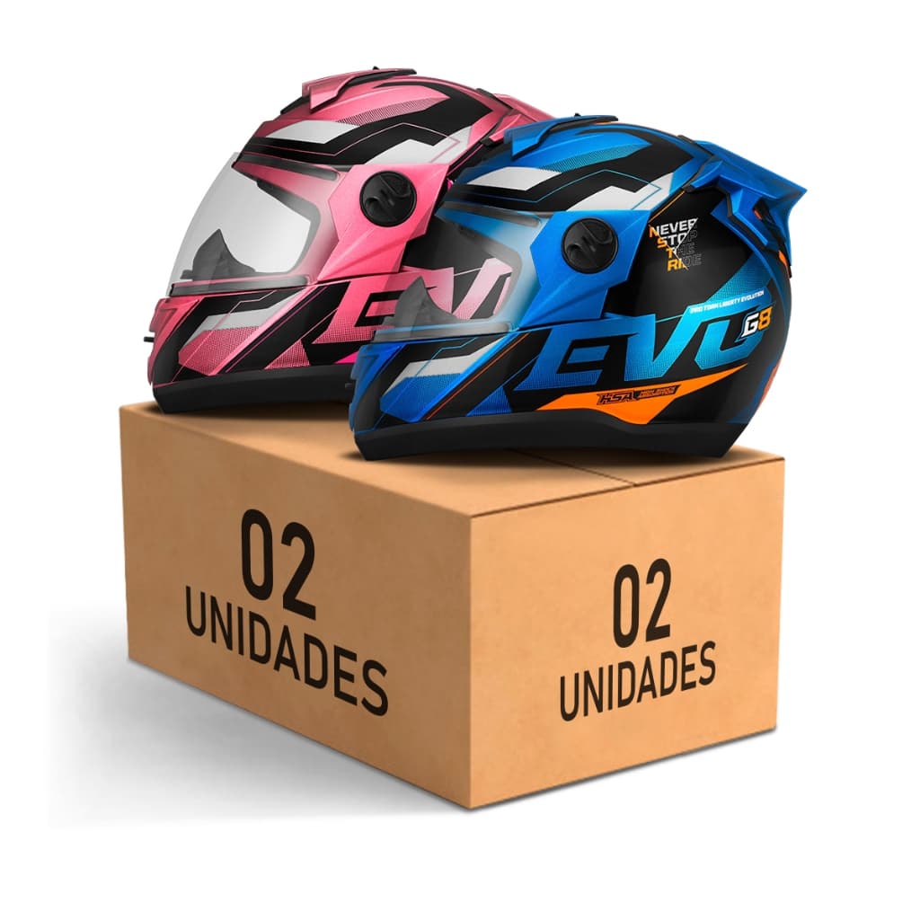 Kit 2 Capacetes De Moto Pro Tork Evolution G8 Evo Rosa Mais Variações