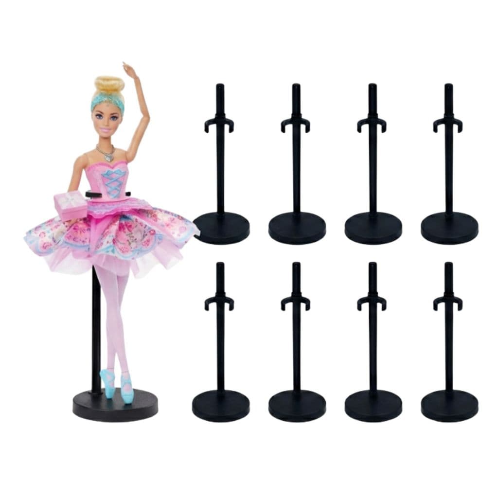 Kit 10 Suportes Preto Pedestal Para Bonecas E Bonecos Expositor Ajustável