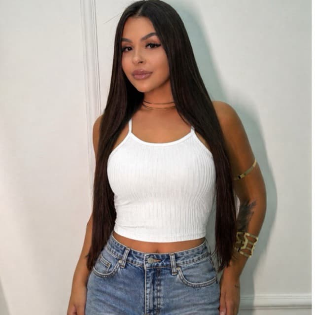 Cropped Feminino Com Bojo Blusa Feminina Canelada  Regata Camiseta Dia Dia Básica Blusinha Com Forro
