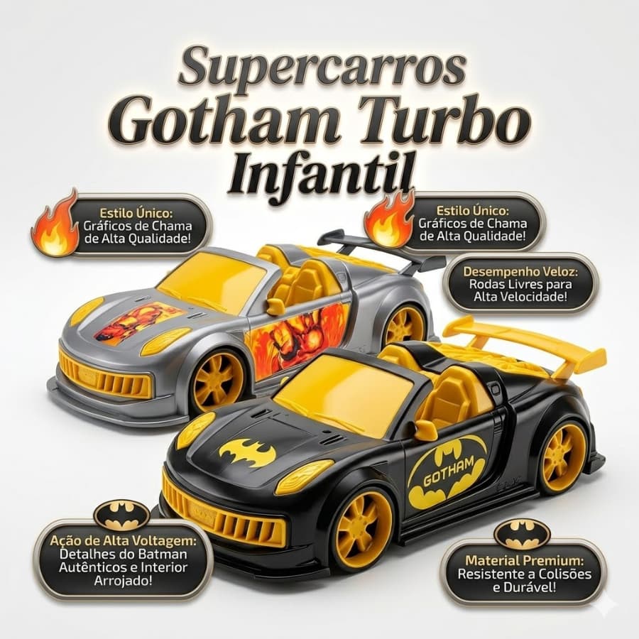 Carrinho Brinquedo Grande Supercarros Gothanm Turbo Infantil