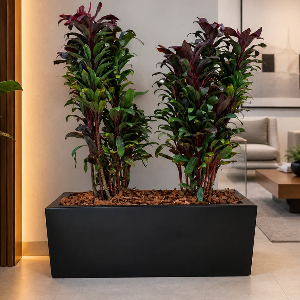 Vaso Fibra De Vidro Caixa Jardineira Retangular 100x40cm Lindo Vaso